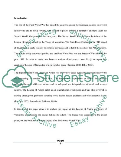 How Weakness of The League of Nations Contributed to the Collapse of Versailles System