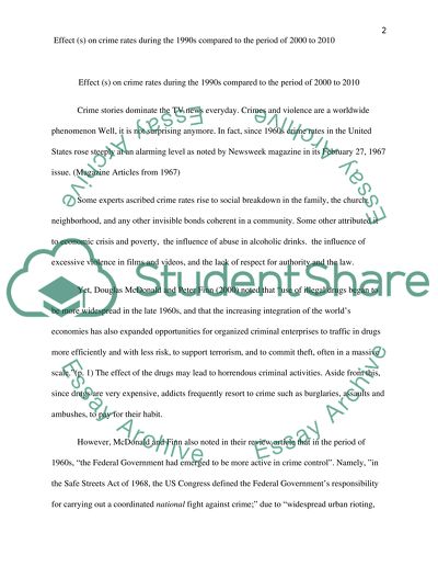 Effects on Crime Rates during the 1990s Compared to the Period of 2000 to 2010