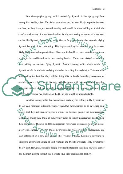 Ryanair Marketing Project in Kuwait