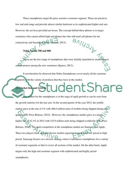 Key Market Segments for Nokia Lumia and Size of Market
