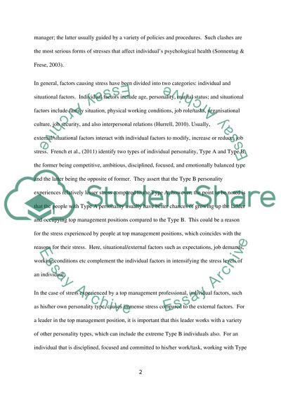 Management of Stress