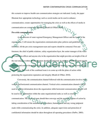 Water Contamination Crisis Communication