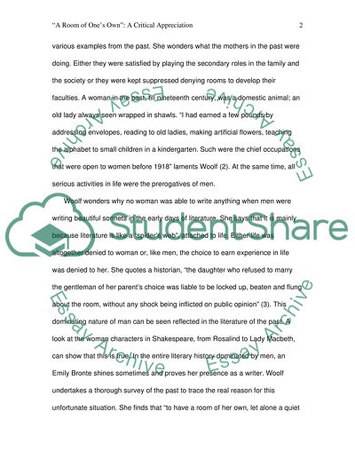 A Room of Ones Own by Virginia Woolf