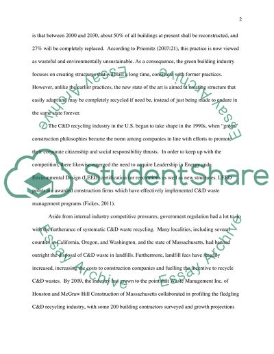 Wast Management in Construction and Demolition