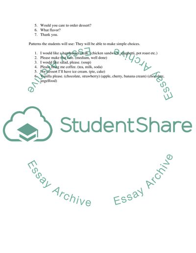 Ordering a Meal in an American Restaurant