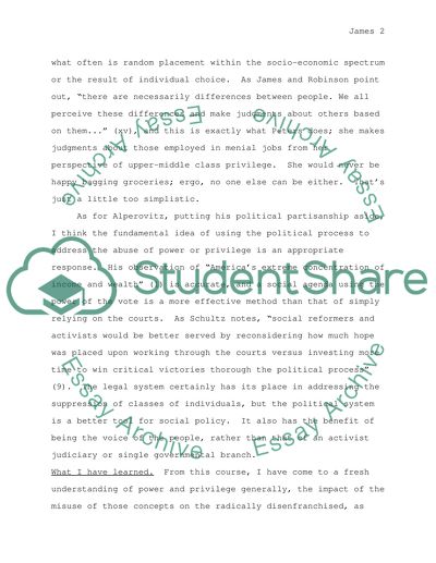 Power & Privilege - Fashioning a plan