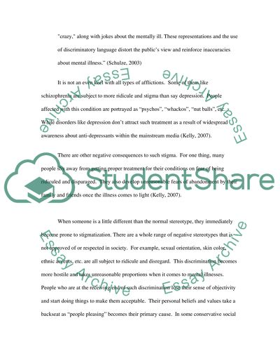 Essay mental disorders