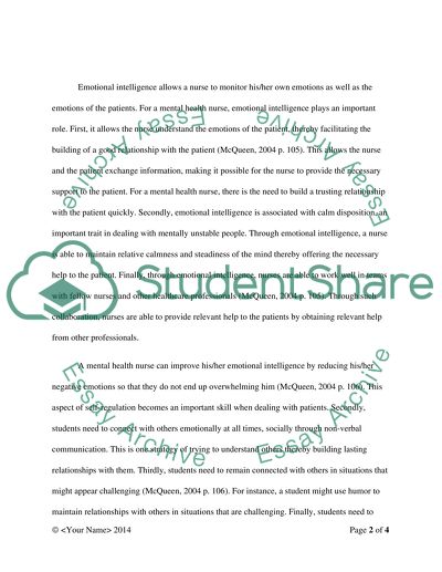 Emotional intelligence in nursing