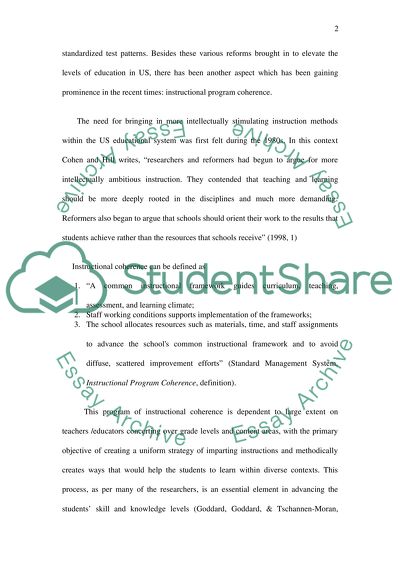 Instructional Coherency and School Improvement
