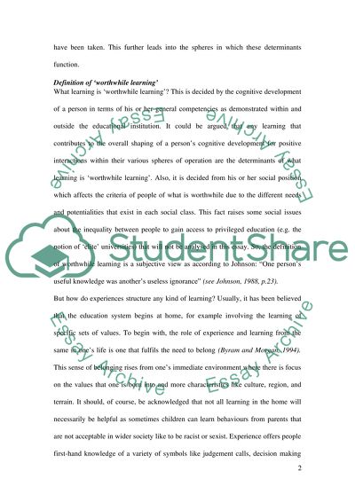 All Worthwhile Learning Occurs in Educational Institutions