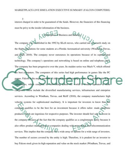 Marketplace-Live Simulation: case of Falcon Computers