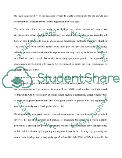 Characteristic Development in Primary Education