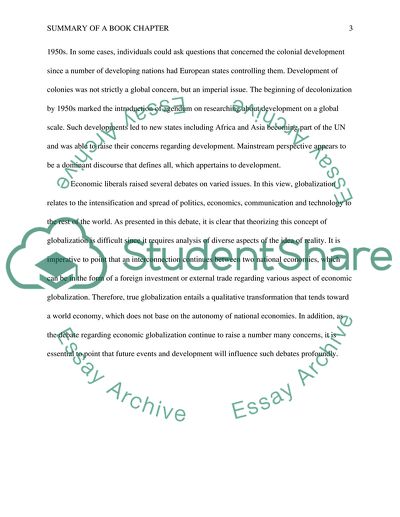 Summary of a book chapter