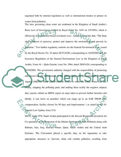 Seawater Pollution in Saudi Arabia