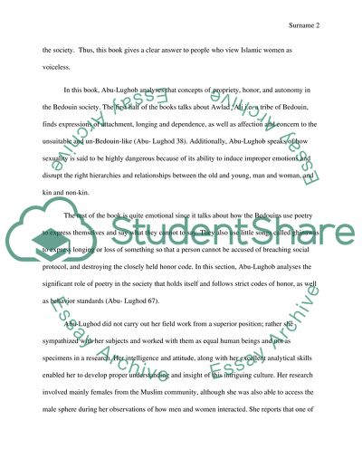 Lila Abu- Lughod Honor and Poetry in a Bedouin Society