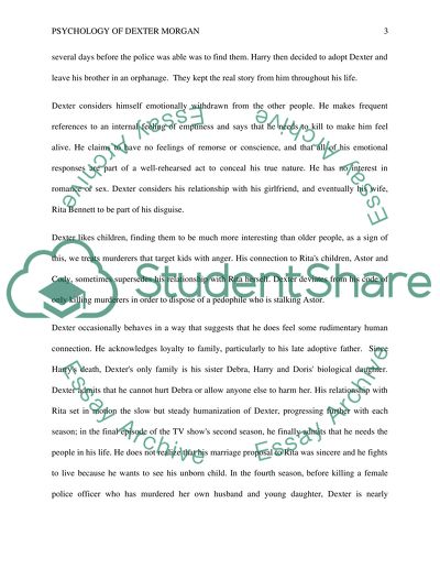 Diagnosis of Dexter Morgan