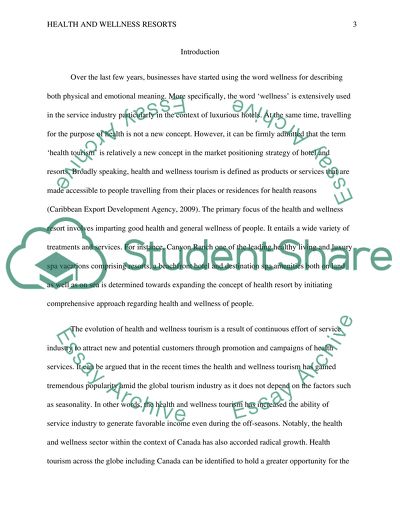 Health and Wellness Resorts