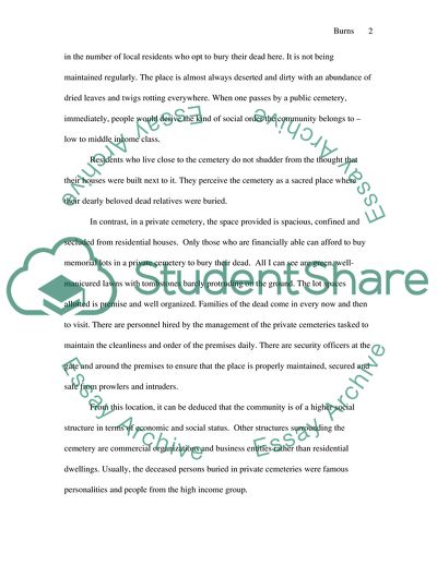 The Cemetery as s Guide to Social Order