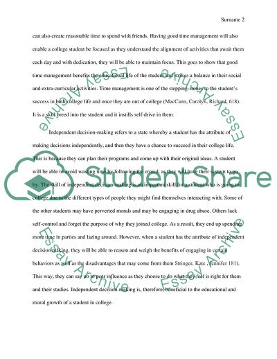 Skills Required in College