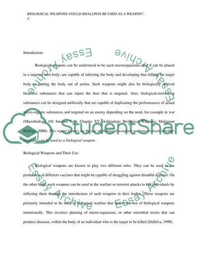 Biological Weapons: Could Smallpox Be Used as a Weapon