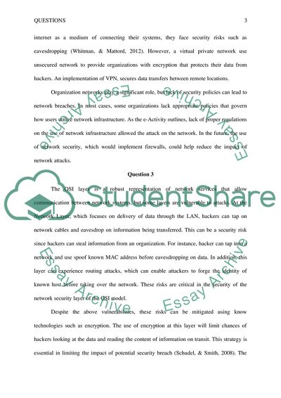 Answer the three discussion questions