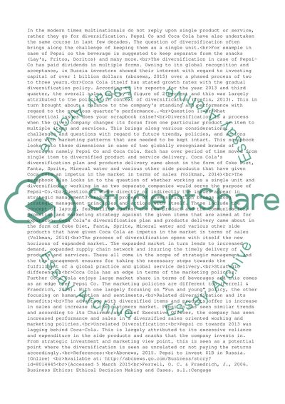 Strategic Management of Pepsi Co and Coca-Cola