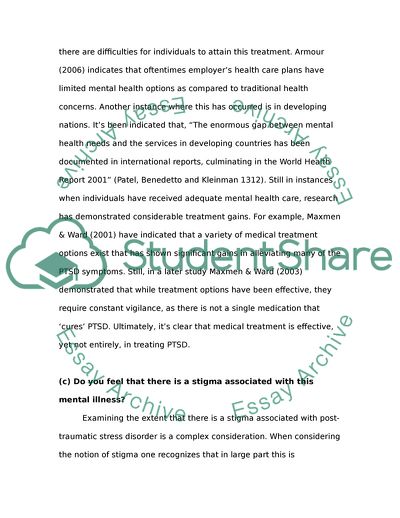 Mental Health and PTSD