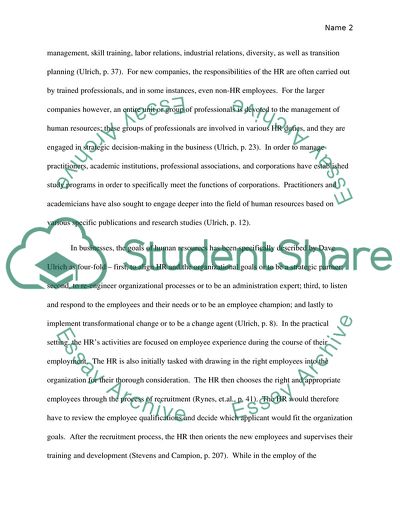 HRM and the Public Sector