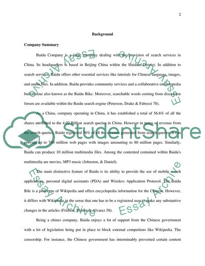 Financial Data Analysis - Baidu Company