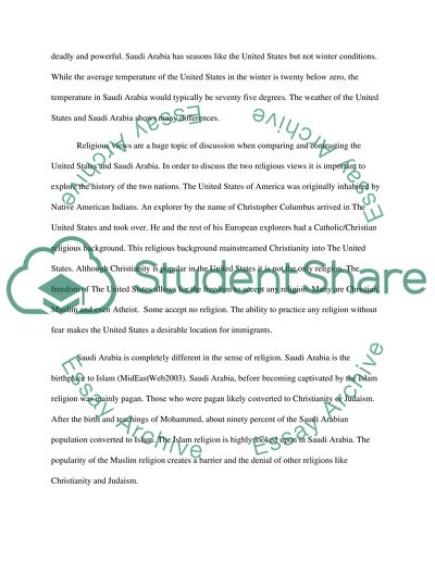 Compare and contracts between USA $ Saudi Arabia