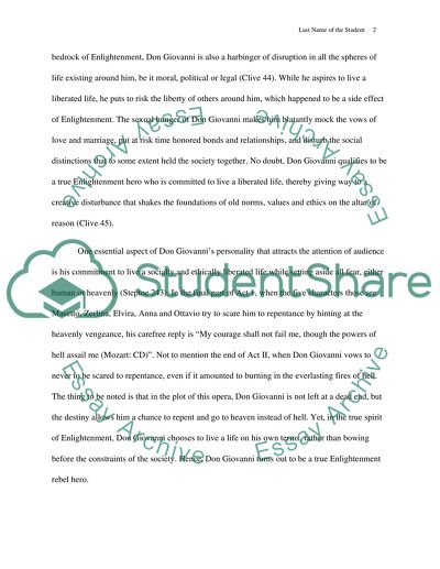 Don Giovanni and Enlightenment