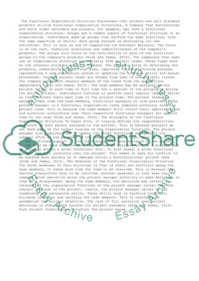 Three main structures in project management