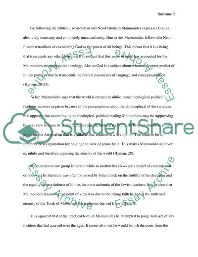 Maimonides and an Eternal Universe