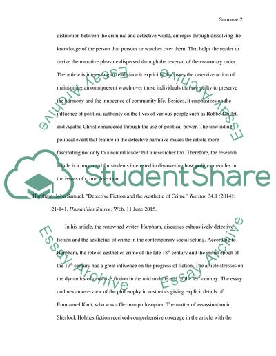 Annotated Bibliography: The Theme of Politics in Detective Fiction