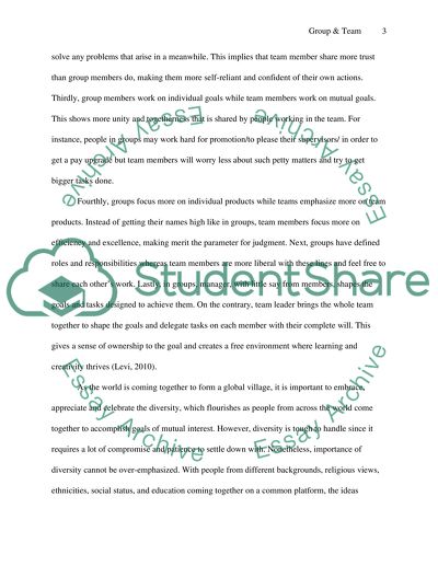 Explain the differences between a group and a team