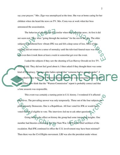 Oral History: JFK Assassination