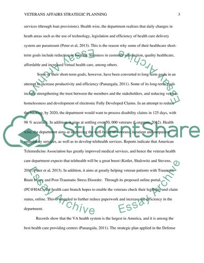 Veterans Affairs Strategic Planning