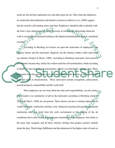 The Motivation Theories and Staff Retention at Web Design Companies