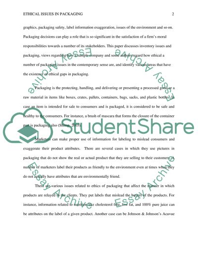 Ethical Issues in Packaging