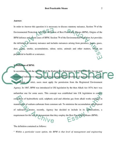 Best Practicable Means