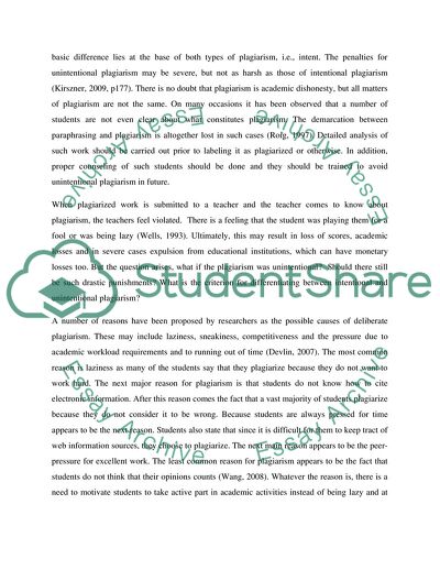 Plagiarism in the Education Standards