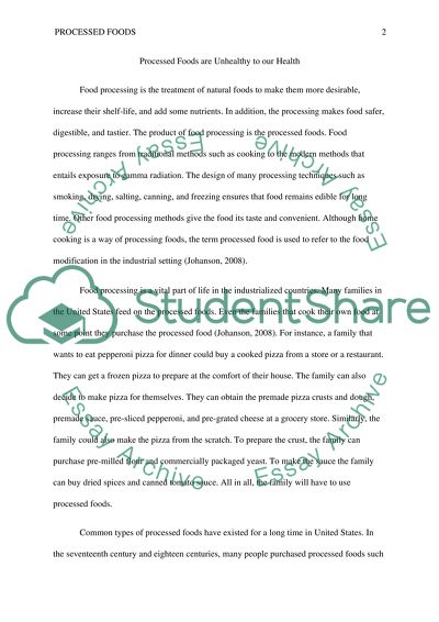 Processed Foods are Unhealthy to our Health