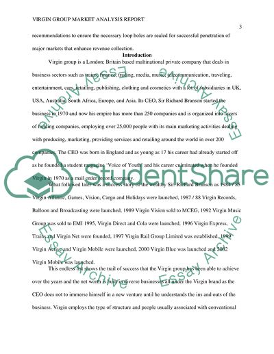 Market Analysis of Virgin Group