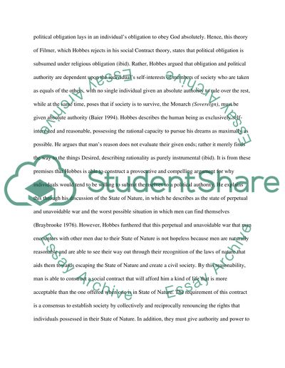 The Implications of Social Contract Theory for Relations between Individual and State