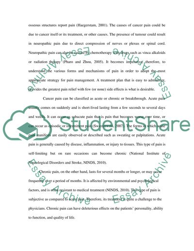 Pain Management and Cancer Patients