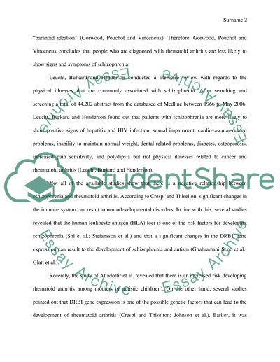Comorbidity of Rheunatoid Arthritis with Psychiatry Disorder
