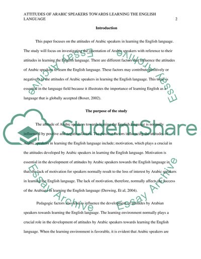 Attitudes of Arabic (Saudi) speakers toward learning English language