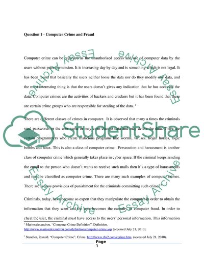 Malware, Computer Crime and Fraud