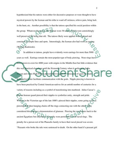 History of Tattoos/Body Art