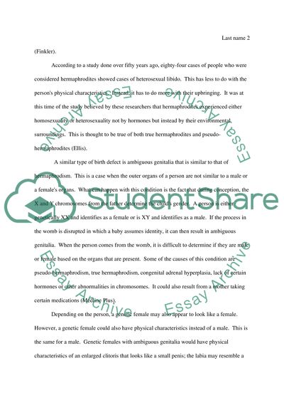 The Analysis of the Intersex Conditions